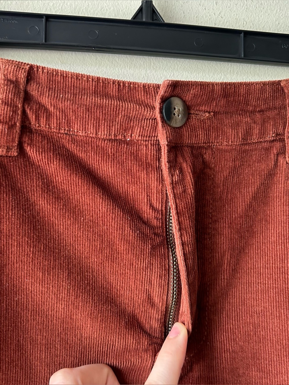 Pact Organic Cotton Modest Midi A-line Corduroy Skirt Rust Orange L - Picture 7 of 12